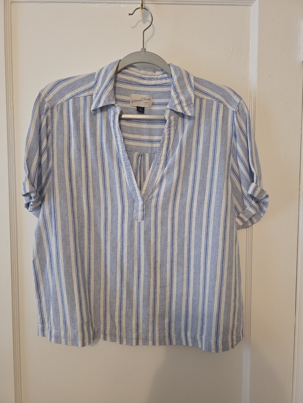 Universal Thread Blue and White Striped Top